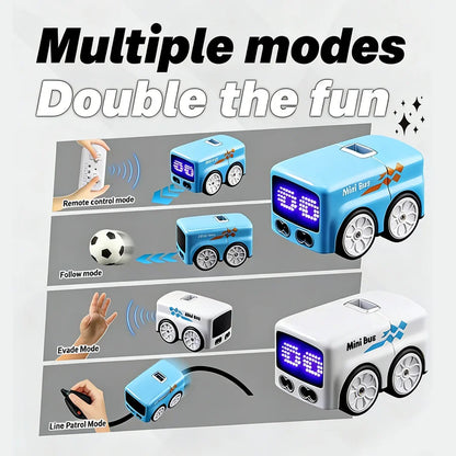 RC Mini Bus, RC-Controlled with 4 Play Modes, Funny Auto Expressions & Ideal Gift for Chiledren