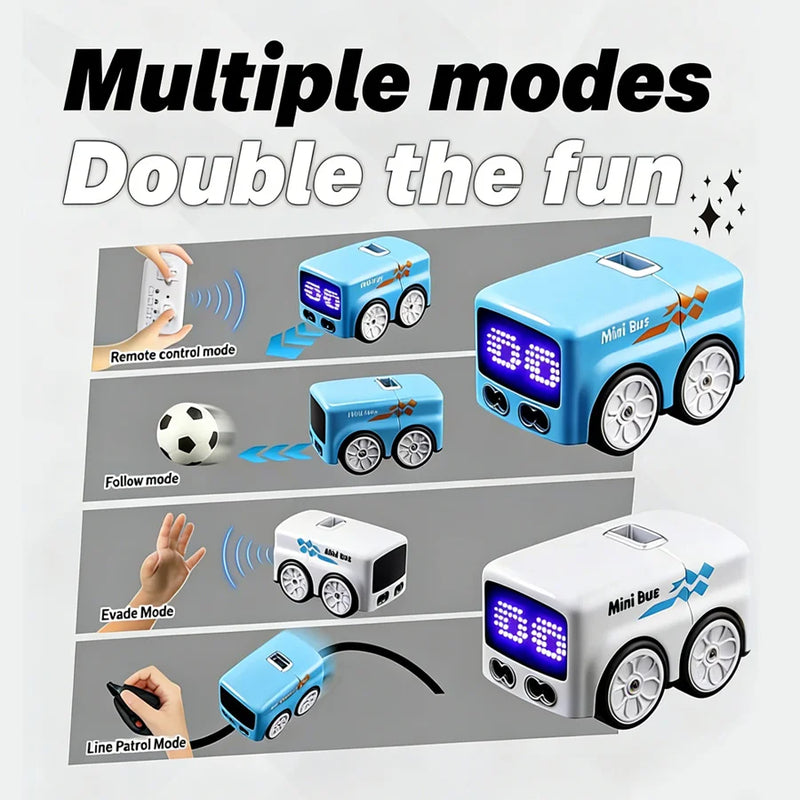 RC Mini Bus, RC-Controlled with 4 Play Modes, Funny Auto Expressions & Ideal Gift for Chiledren