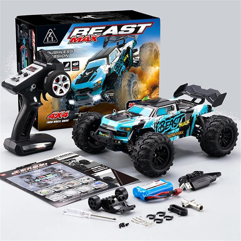 ZLL SG116 MAX RC Car — 1:16 Scale 4WD Brushless Monster Truck, 80 KM/H, LED Lights, 2.4G RTR